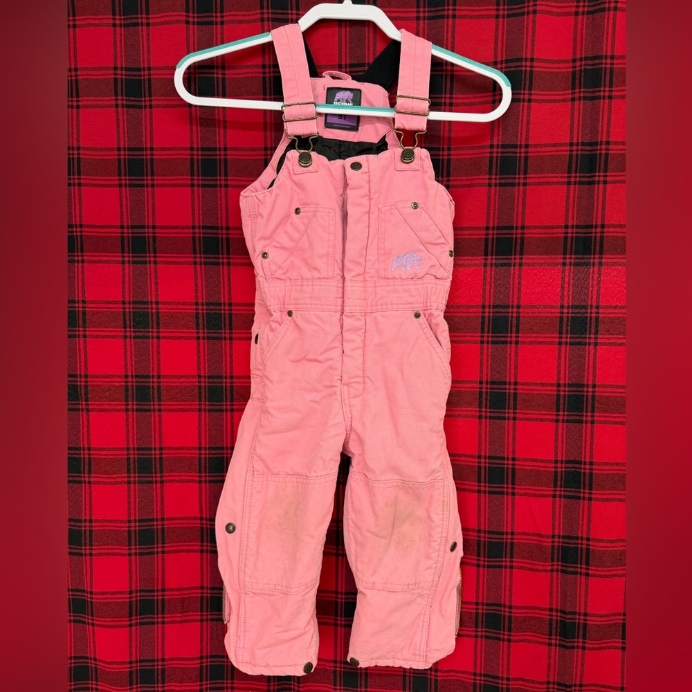 Berne Girls Pink Insulated Overalls 3T